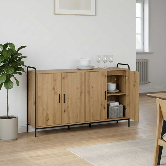 Dressoir Artisanaal eiken 97 x 33 x 81 cm Bewerkt hout is nu te koop bij PeponiXL, paradijselijk wonen!