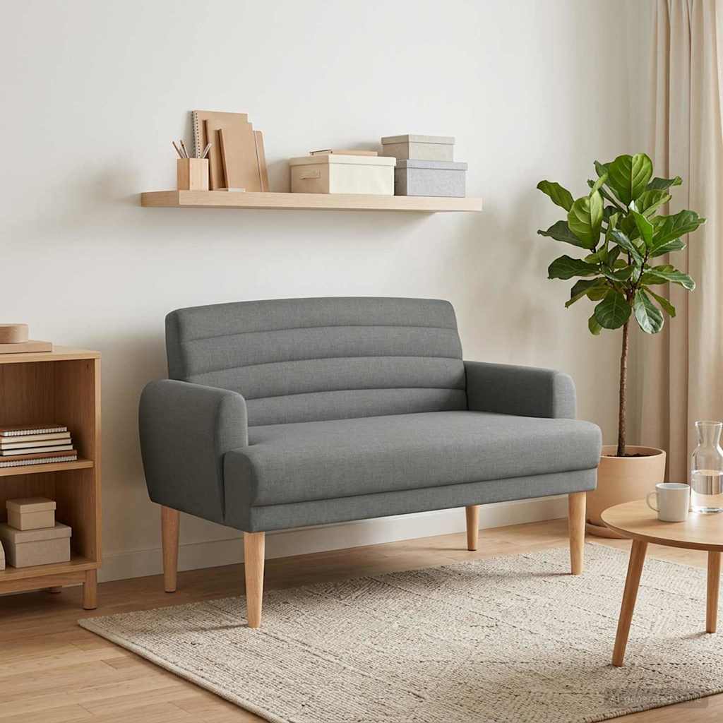 Loungebank met knopencomfort Donkergrijs 116 x 67 x 80 cm Stof is nu te koop bij PeponiXL, paradijselijk wonen!