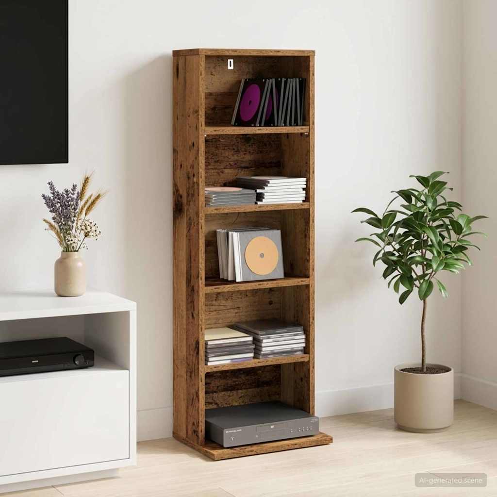 CD Kast Oud hout 33 x 23,5 x 97,5 cm Bewerkt hout is nu te koop bij PeponiXL, paradijselijk wonen!