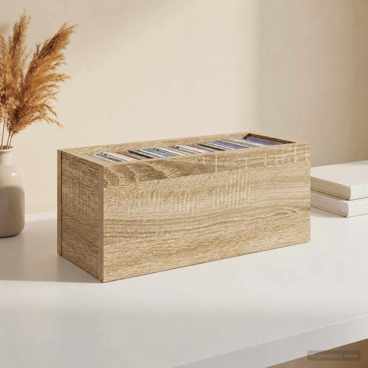 CD Opslag Rek 4 st Sonoma Eiken 40 x 17 x 17 cm Bewerkt hout is nu te koop bij PeponiXL, paradijselijk wonen!