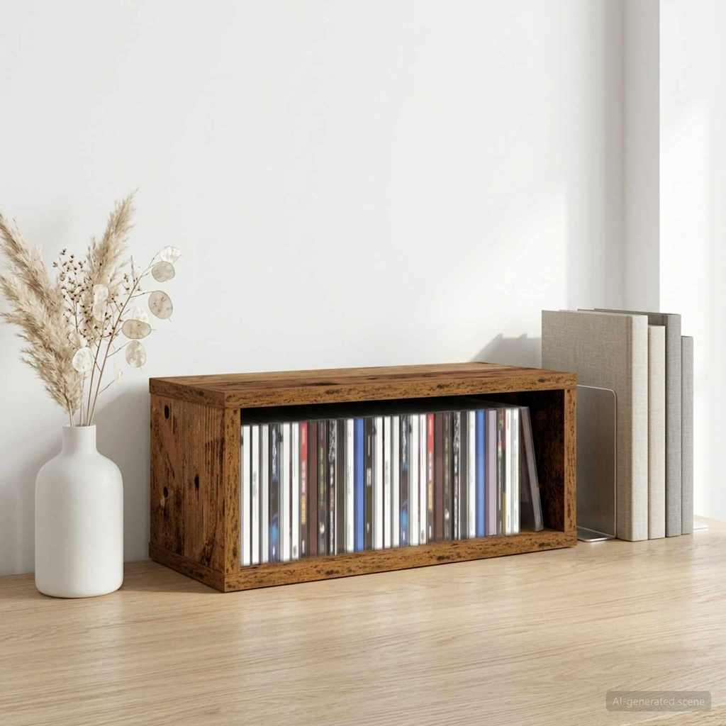 CD Opslag Rek Eikenhout 40 x 17 x 17 cm Bewerkt hout is nu te koop bij PeponiXL, paradijselijk wonen!