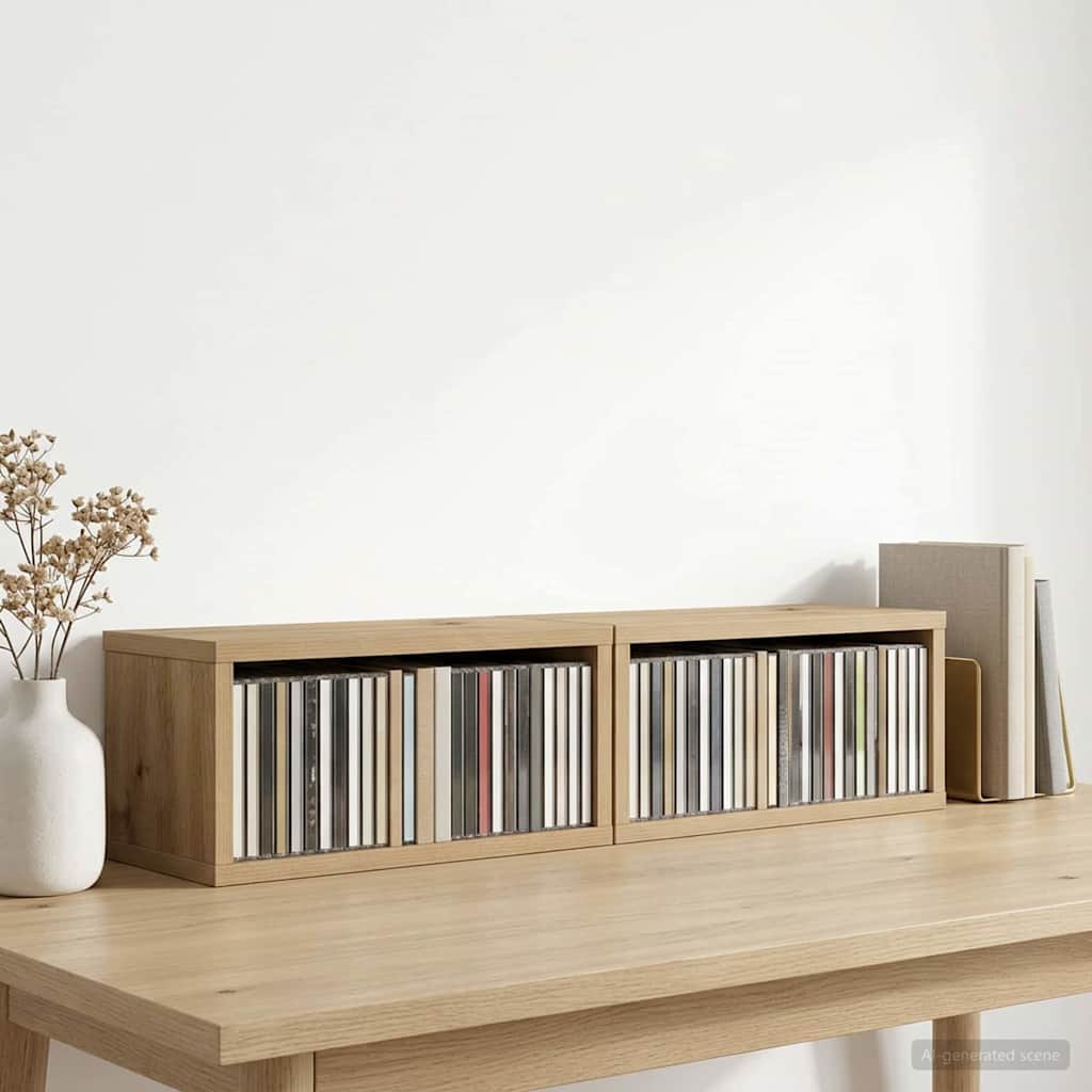 CD Opslag Rek 2 st Artisanaal eiken 40 x 17 x 17 cm is nu te koop bij PeponiXL, paradijselijk wonen!