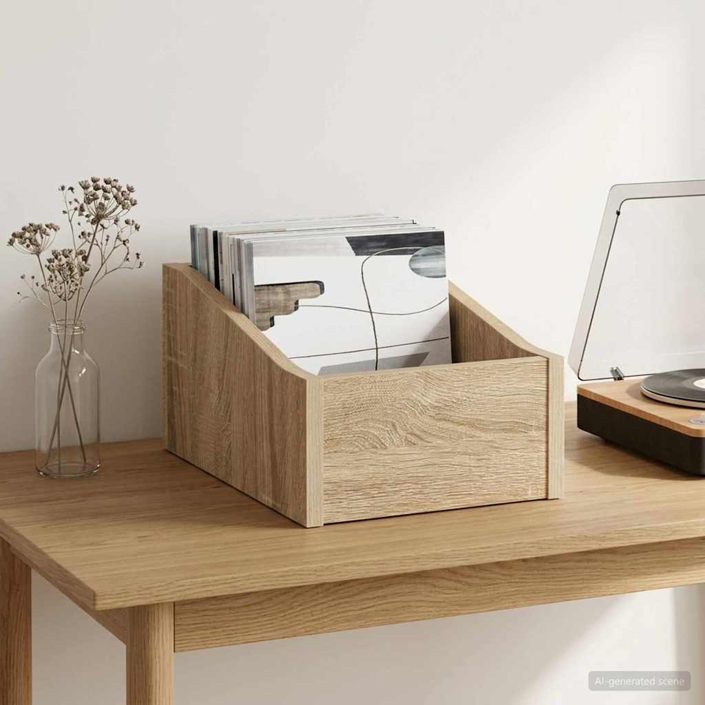 LP Recorddoos Sonoma Eiken 23 x 33 x 16 cm Bewerkt hout is nu te koop bij PeponiXL, paradijselijk wonen!