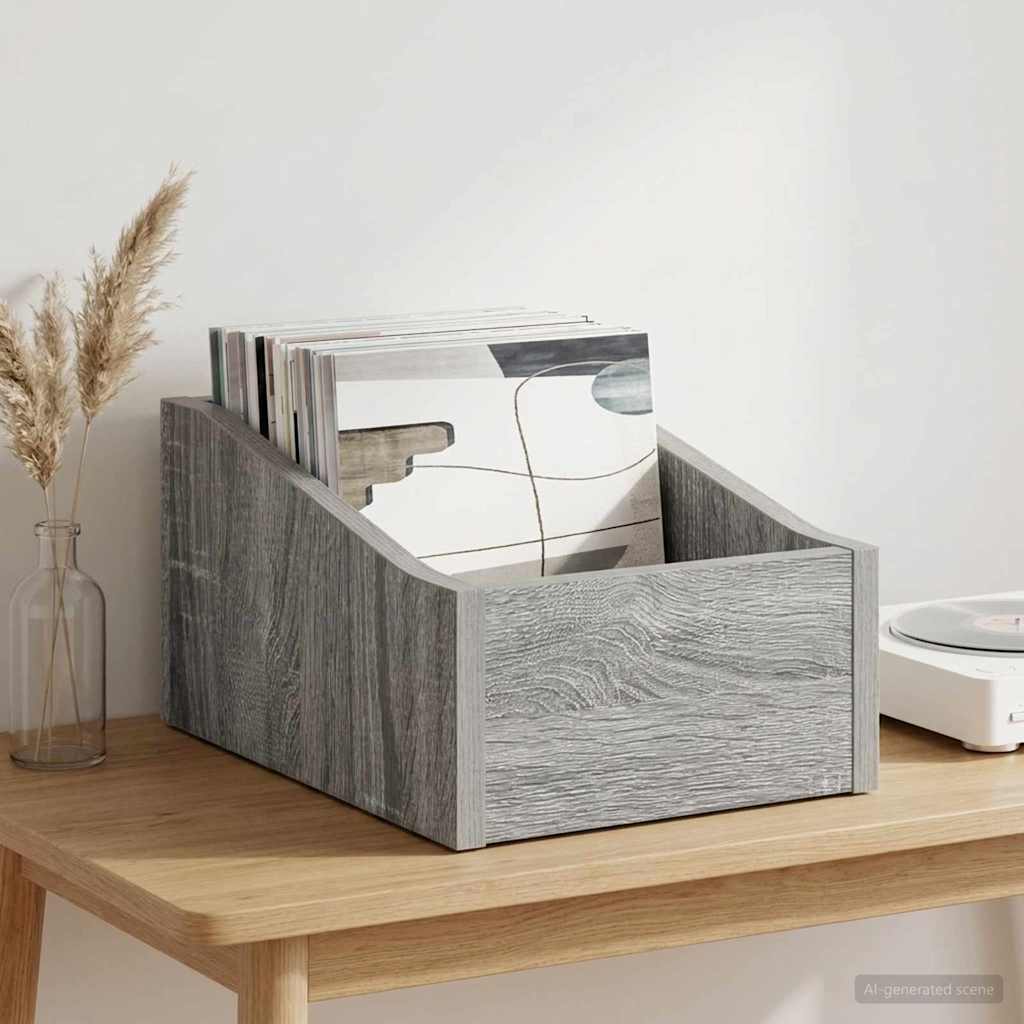 LP Recorddoos Grijs Sonoma 23 x 33 x 16 cm Bewerkt hout is nu te koop bij PeponiXL, paradijselijk wonen!