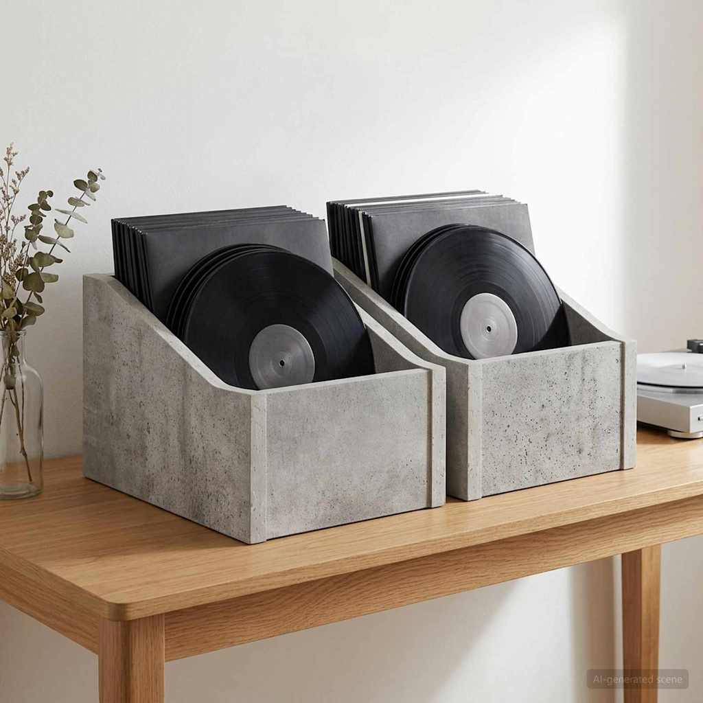 LP Recorddoos 2 st Betongrijs 18 x 32 x 18 cm Bewerkt hout is nu te koop bij PeponiXL, paradijselijk wonen!