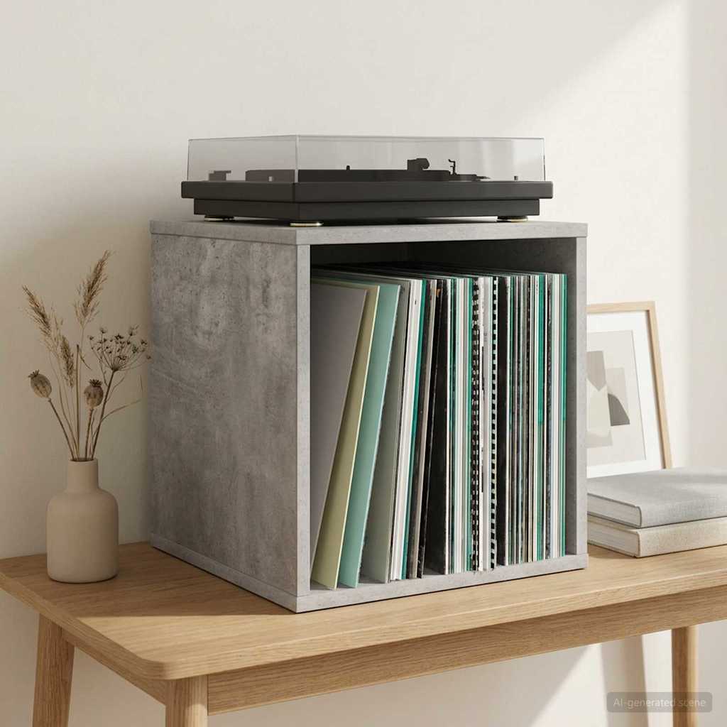 Vinyl Album Doos Betongrijs 37 x 36,5 x 38 cm Bewerkt hout is nu te koop bij PeponiXL, paradijselijk wonen!