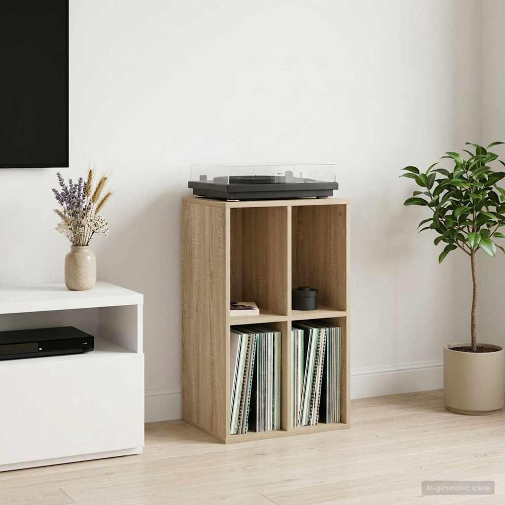 Platenkast Sonoma Eiken 44,5 x 36,5 x 74,5 cm Bewerkt hout is nu te koop bij PeponiXL, paradijselijk wonen!
