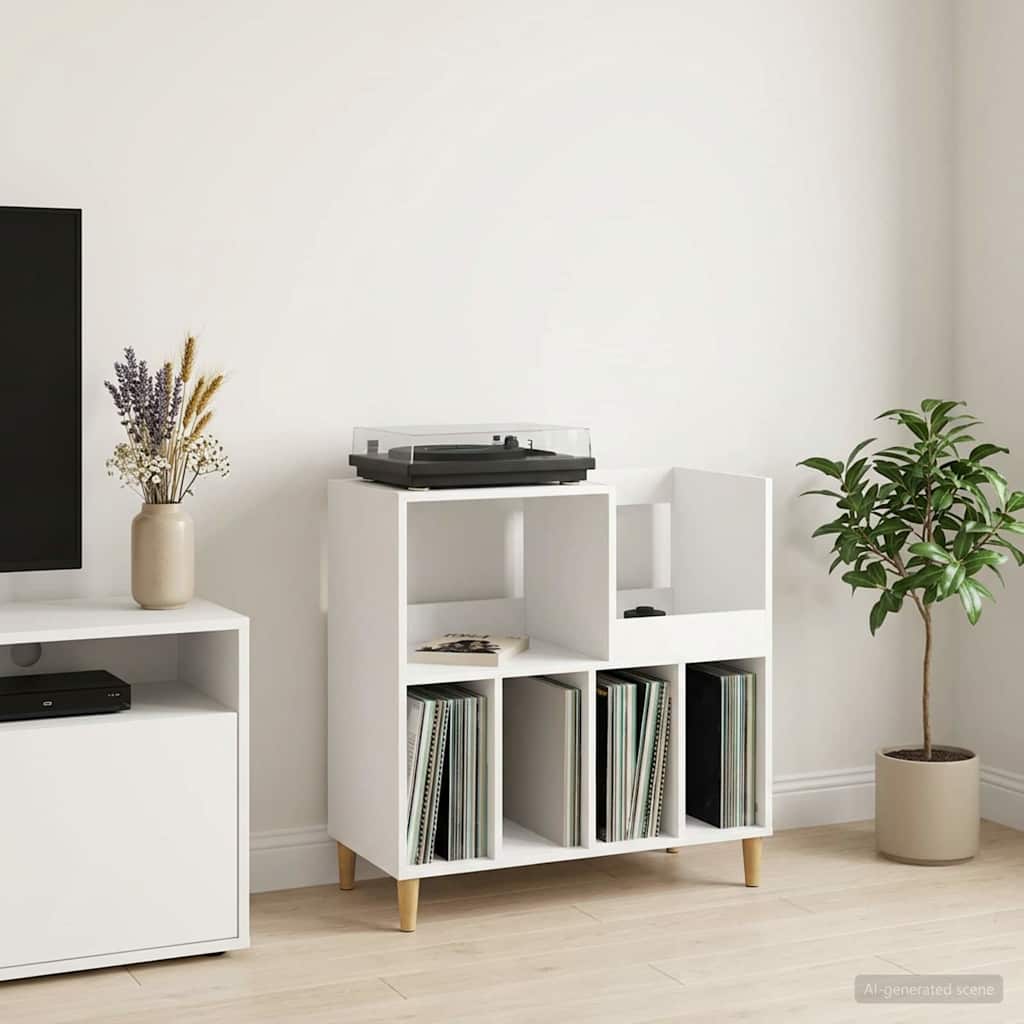 Platenspeler Steun Wit 82 x 39,5 x 82,5 cm Bewerkt hout is nu te koop bij PeponiXL, paradijselijk wonen!