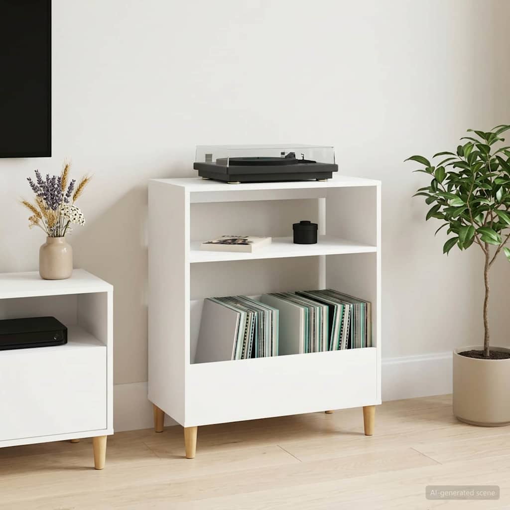 Platenspeler Steun Wit 71 x 39,5 x 83 cm Bewerkt hout is nu te koop bij PeponiXL, paradijselijk wonen!