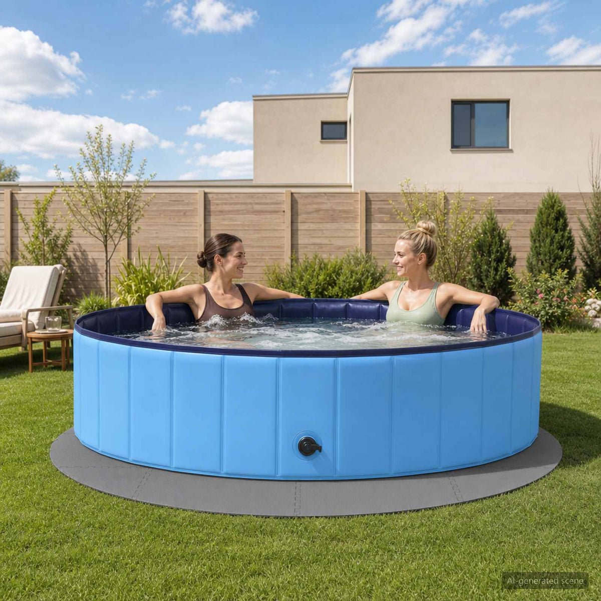 Zwembad Grondmat 16 st Ø 235 cm Rond EVA Schuim Grijs is nu te koop bij PeponiXL, paradijselijk wonen!