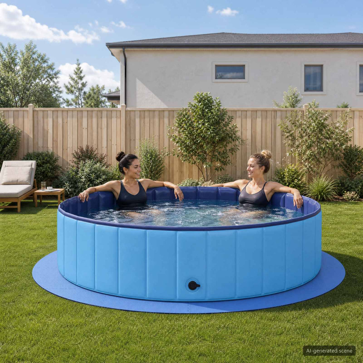 Zwembad Grondmat 16 st Ø 235 cm Rond EVA Schuim Blauw is nu te koop bij PeponiXL, paradijselijk wonen!