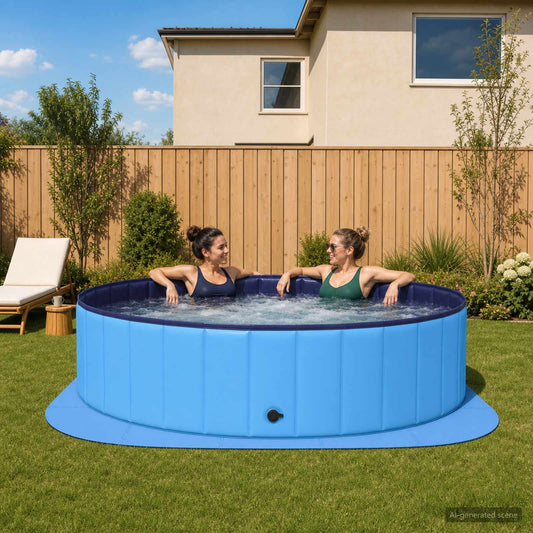 Zwembad Grondmat 25 st Ø 292 cm Rond EVA Schuim Blauw is nu te koop bij PeponiXL, paradijselijk wonen!