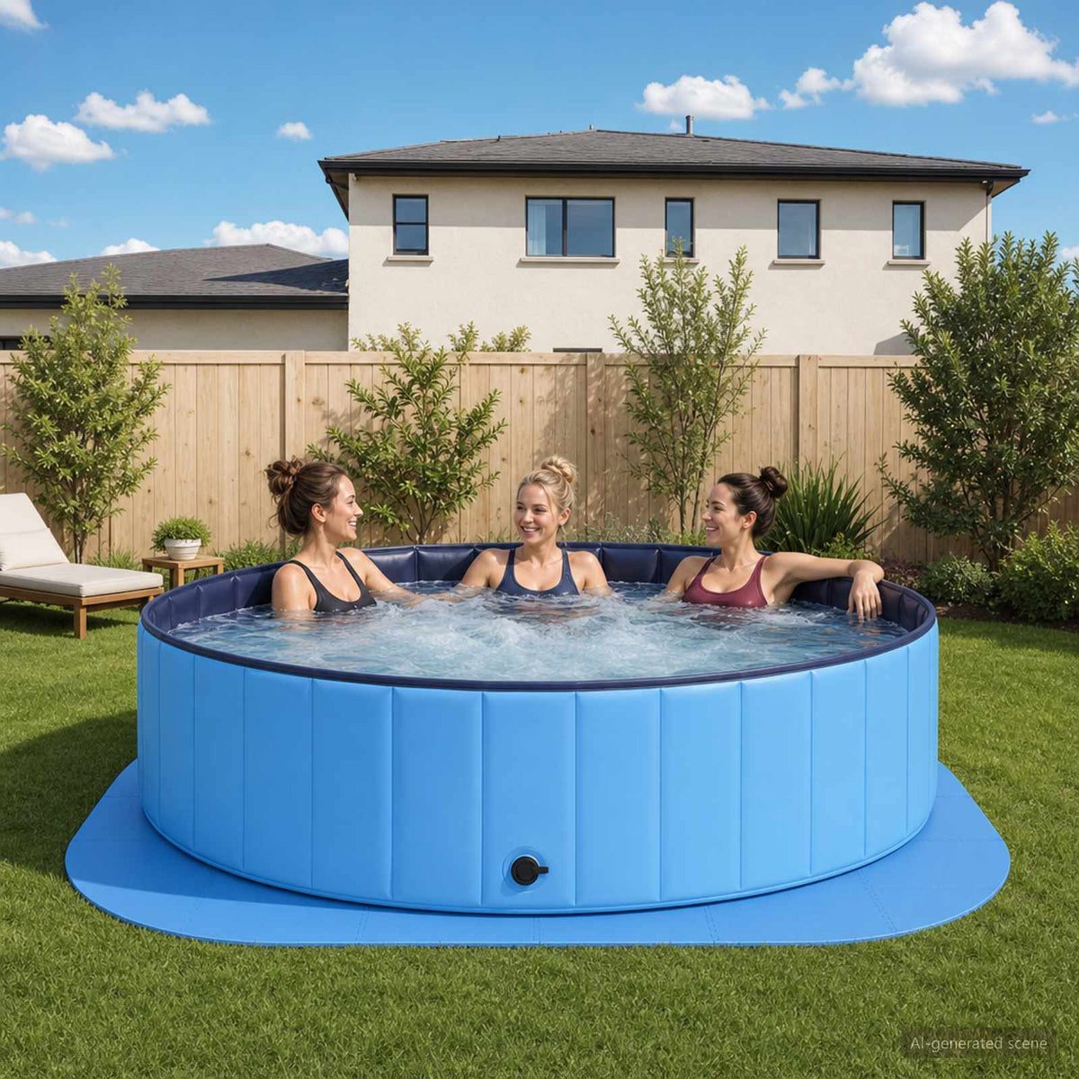 Zwembad Grondmat 36 st Ø 350 cm Rond EVA Schuim Blauw is nu te koop bij PeponiXL, paradijselijk wonen!