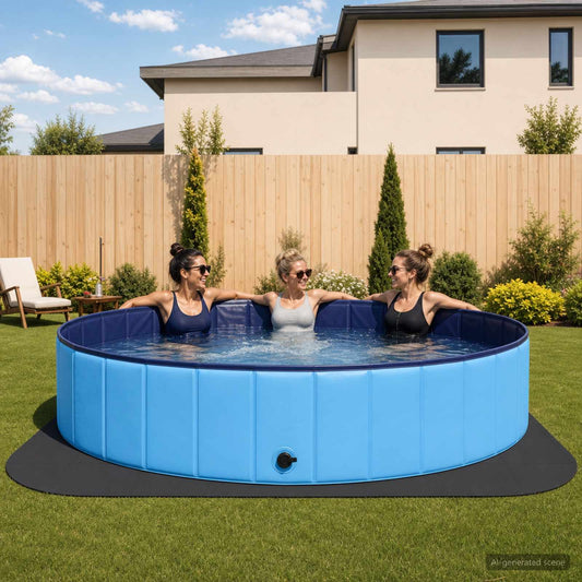 Zwembad Grondmat 49 st Ø 408 cm Rond EVA Schuim Zwart is nu te koop bij PeponiXL, paradijselijk wonen!