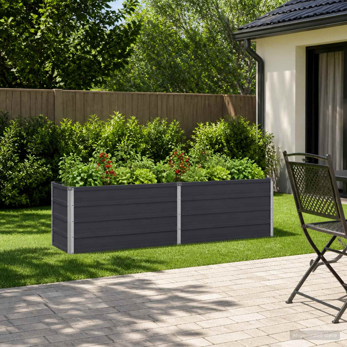 vidaXL Verhoogd Tuinbed Antracietkleurig 160 x 40 x 55 cm