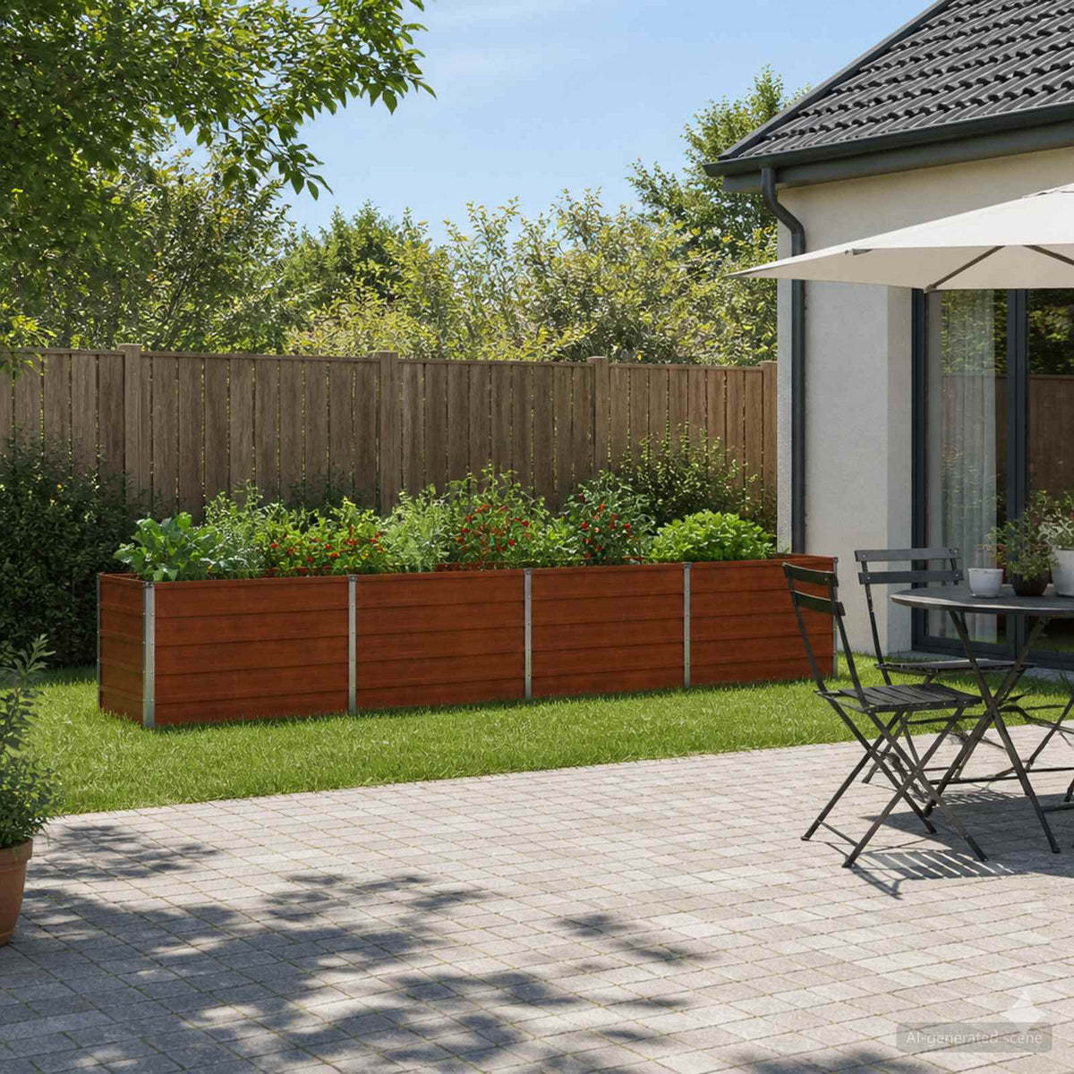 Verhoogd Tuinbed Roestig 320 x 40 x 55 cm corton is nu te koop bij PeponiXL, paradijselijk wonen!