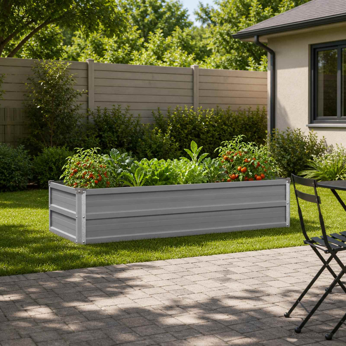 Verhoogd Tuinbed Grijs 100 x 40 x 24 cm koudgewalst staal is nu te koop bij PeponiXL, paradijselijk wonen!