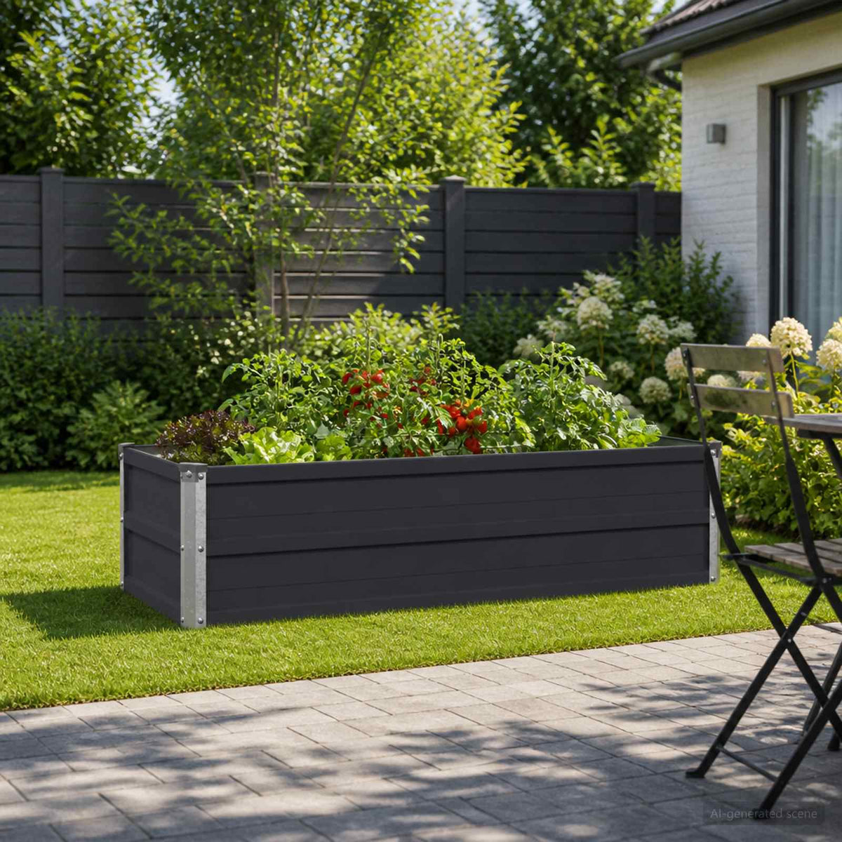 Verhoogd Tuinbed Antracietkleurig 100 x 40 x 24 cm is nu te koop bij PeponiXL, paradijselijk wonen!