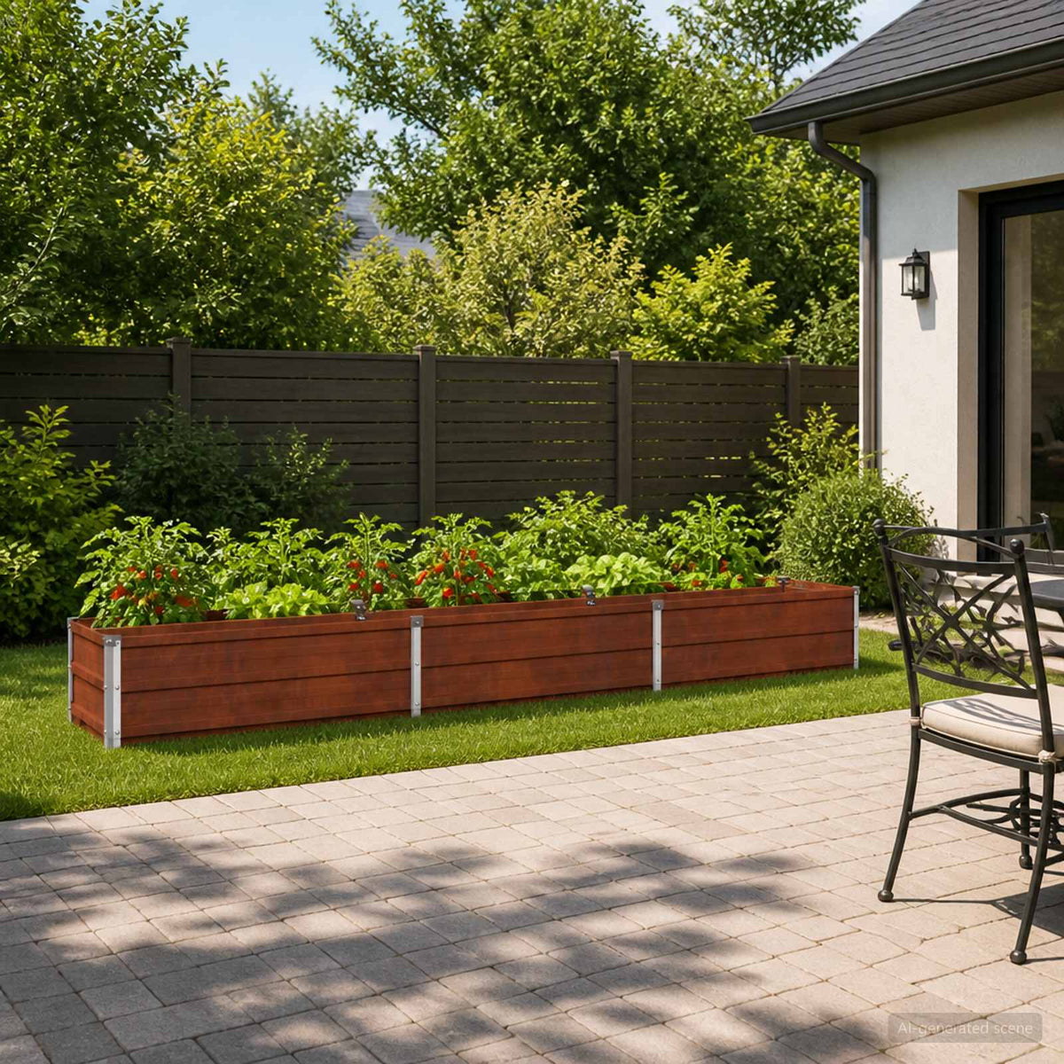 Verhoogd Tuinbed Roestig 240 x 40 x 24 cm corton is nu te koop bij PeponiXL, paradijselijk wonen!