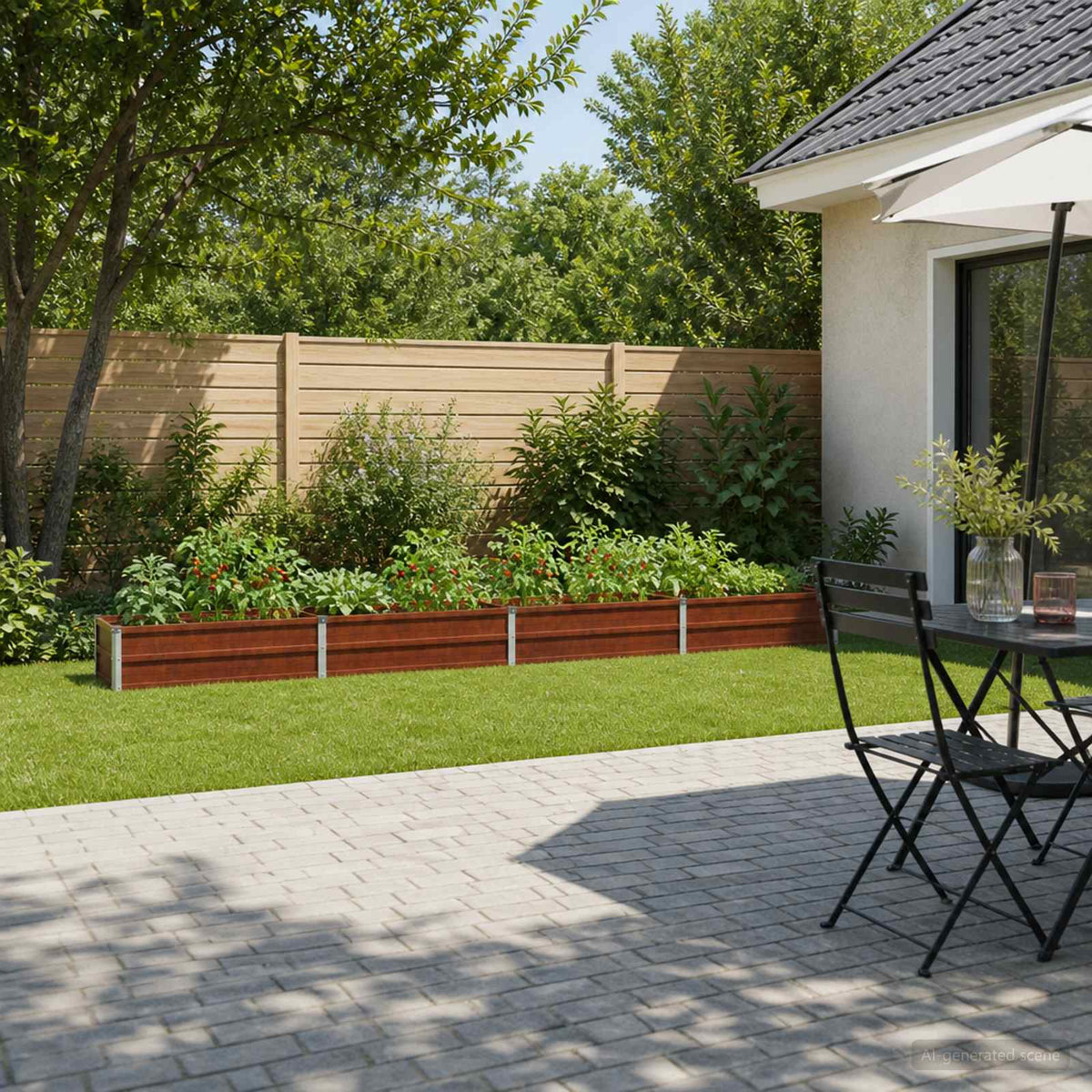 Verhoogd Tuinbed Roestig 320 x 40 x 24 cm corton is nu te koop bij PeponiXL, paradijselijk wonen!