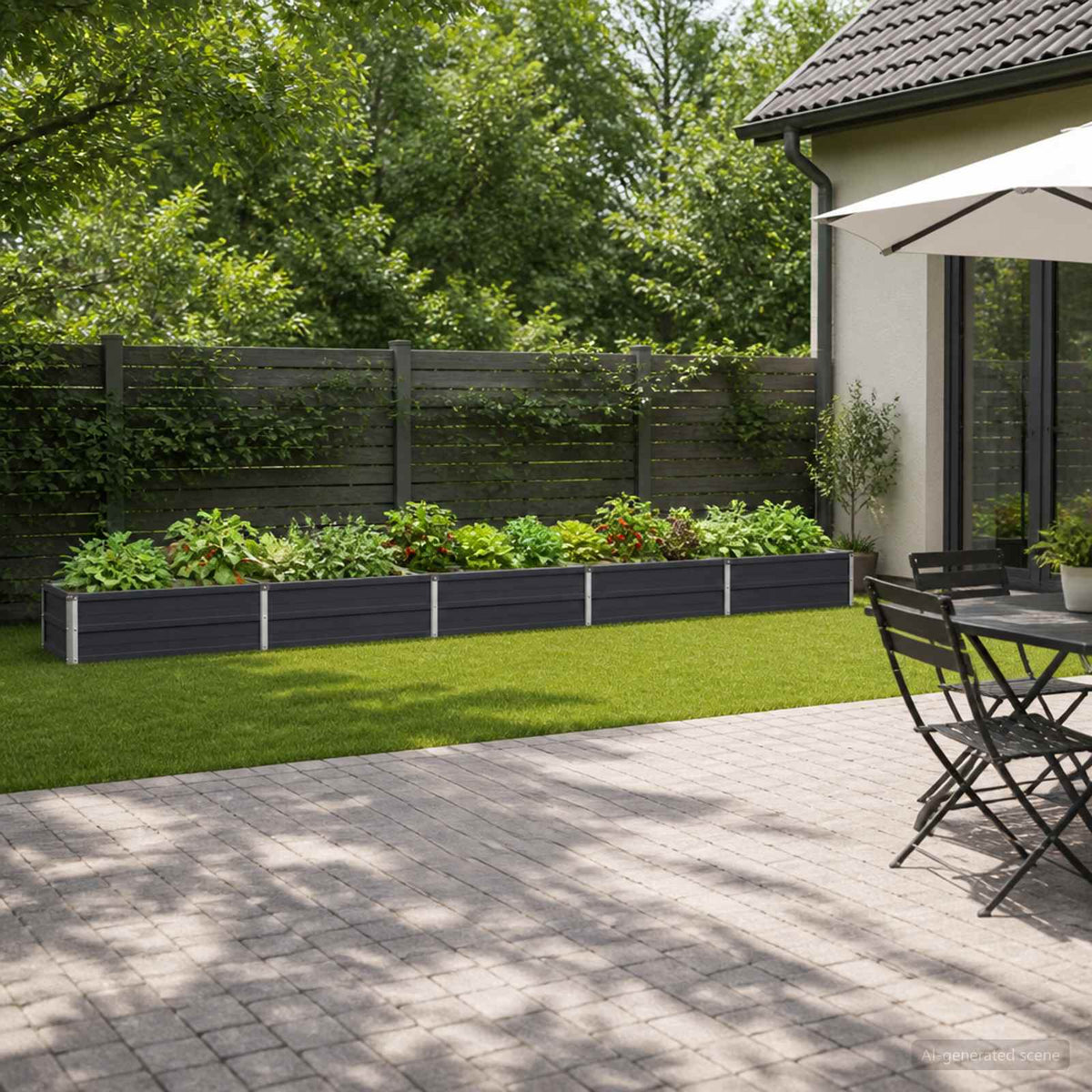 Verhoogd Tuinbed Antracietkleurig 400 x 40 x 24 cm is nu te koop bij PeponiXL, paradijselijk wonen!