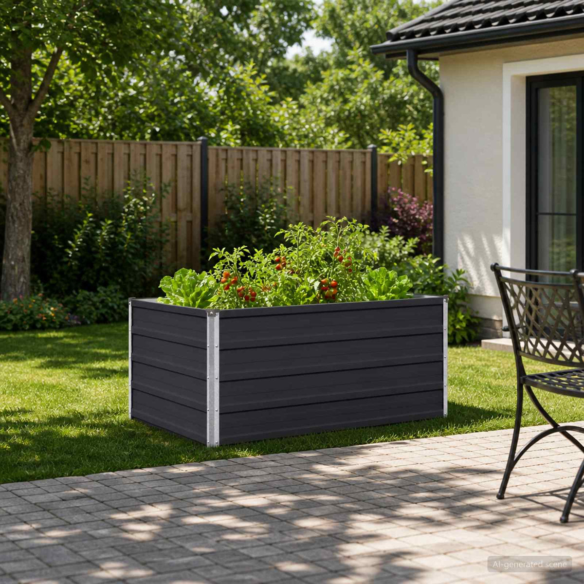 Verhoogd Tuinbed Antracietkleurig 100 x 80 x 55 cm is nu te koop bij PeponiXL, paradijselijk wonen!