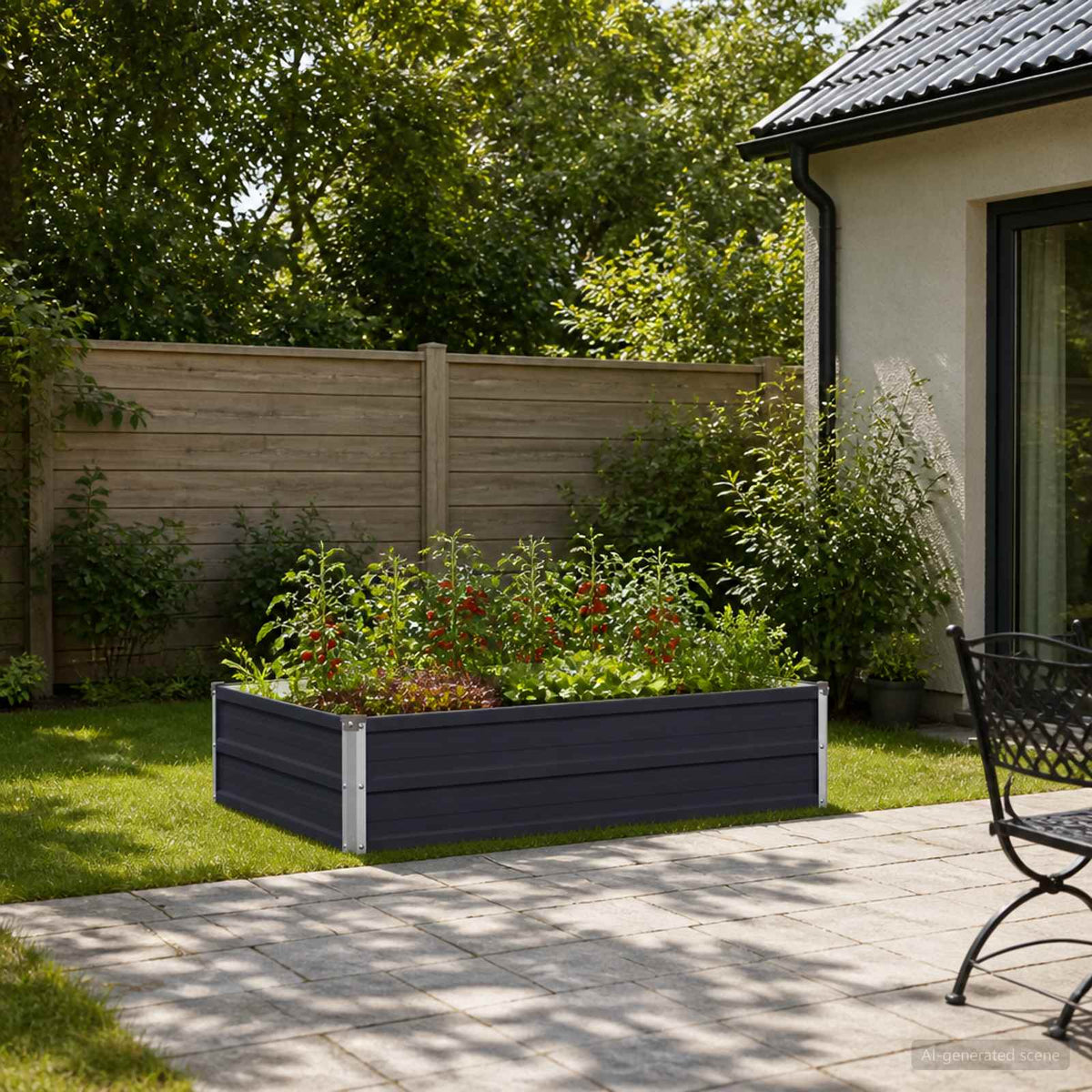 Verhoogd Tuinbed Antracietkleurig 100 x 80 x 24 cm is nu te koop bij PeponiXL, paradijselijk wonen!