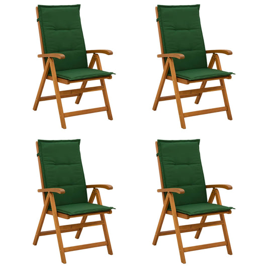 Recliner Tuinstoelen 4 st Naturel Massief Acaciahout is nu te koop bij PeponiXL, paradijselijk wonen!