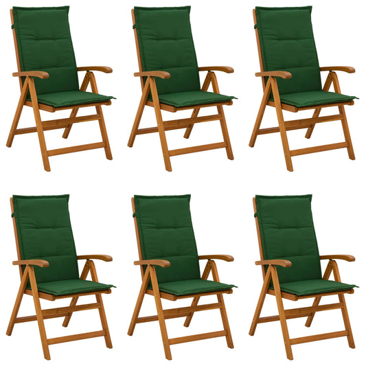 vidaXL Recliner Tuinstoelen 6 st Naturel Massief Acaciahout