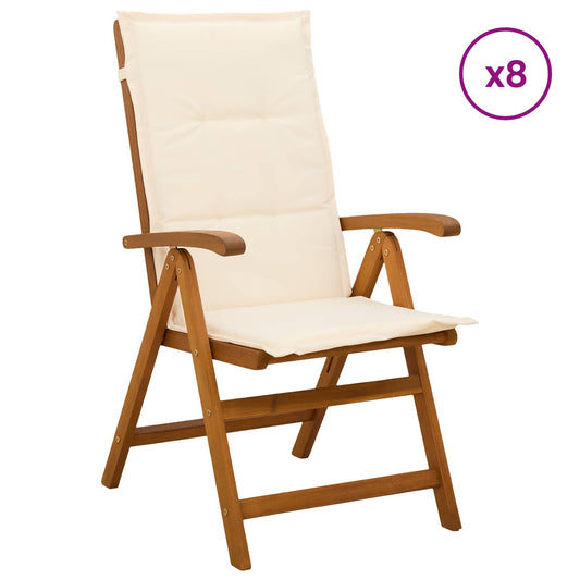 Recliner Tuinstoelen 8 st Naturel Massief Acaciahout is nu te koop bij PeponiXL, paradijselijk wonen!