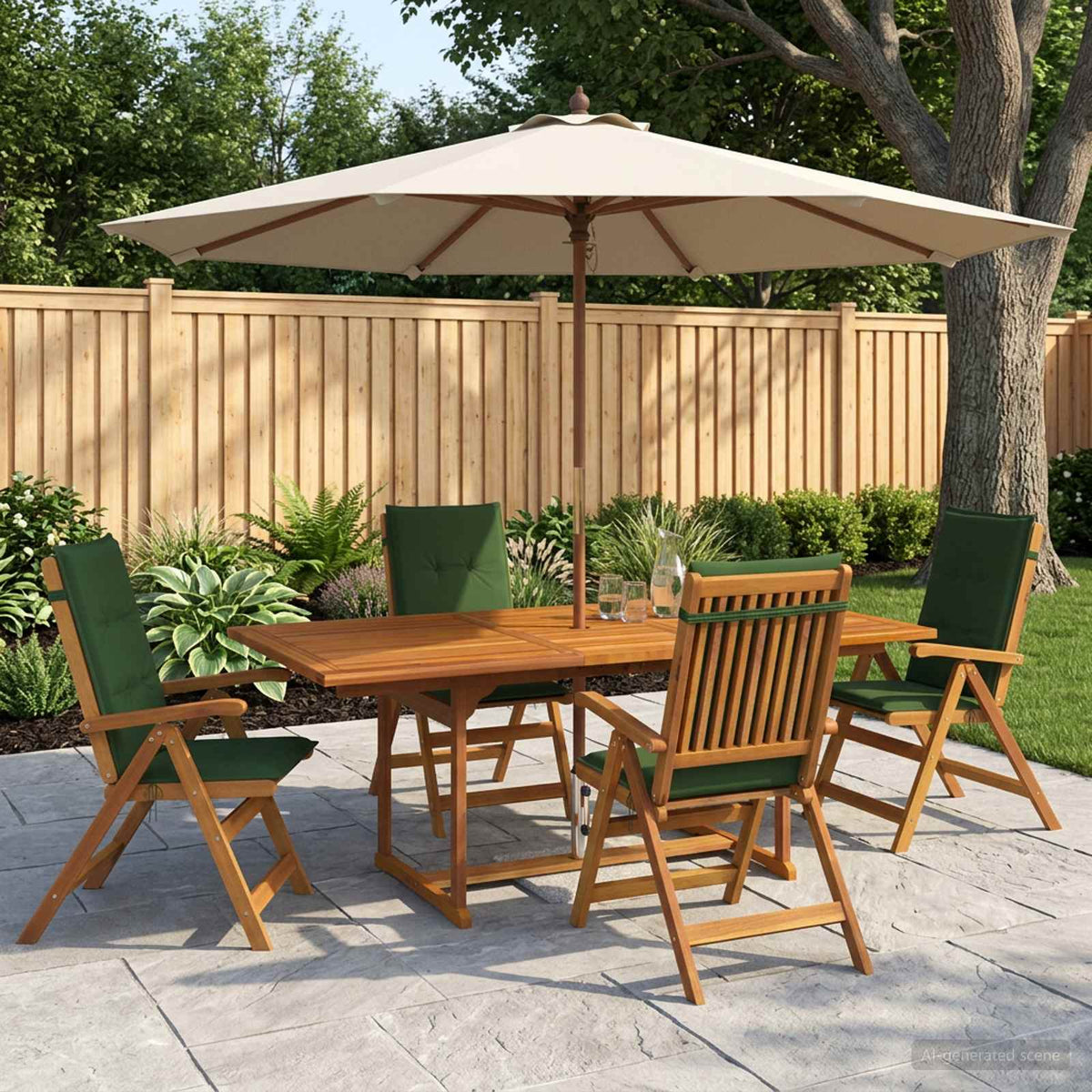 5-delige tuin eetset Naturel Massief Acaciahout is nu te koop bij PeponiXL, paradijselijk wonen!