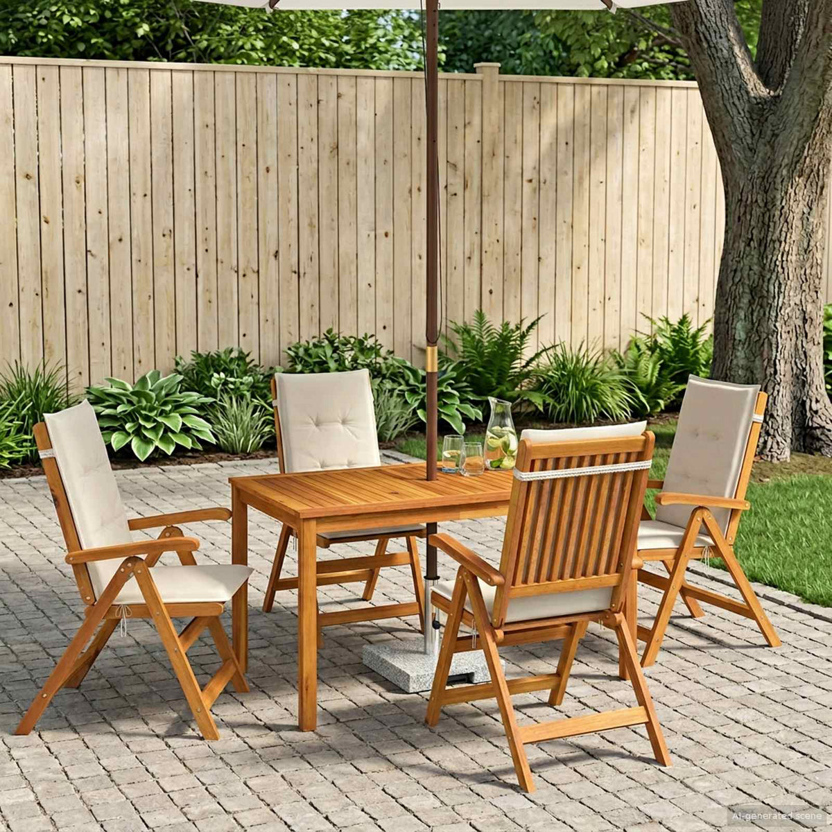 vidaXL 5-Piece Garden Dining Set Naturel Massief Acaciahout