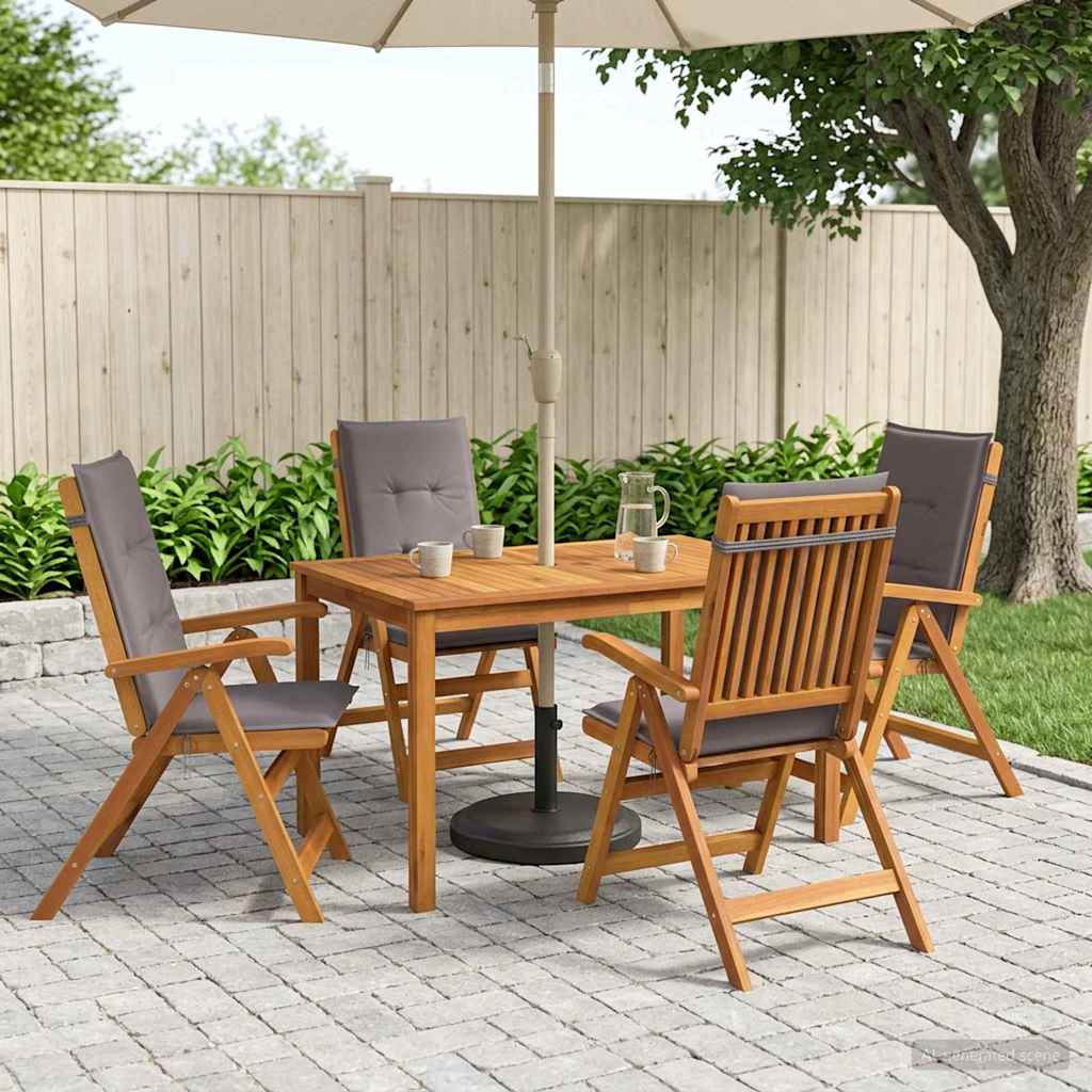 5-Piece Garden Dining Set Naturel Massief Acaciahout is nu te koop bij PeponiXL, paradijselijk wonen!