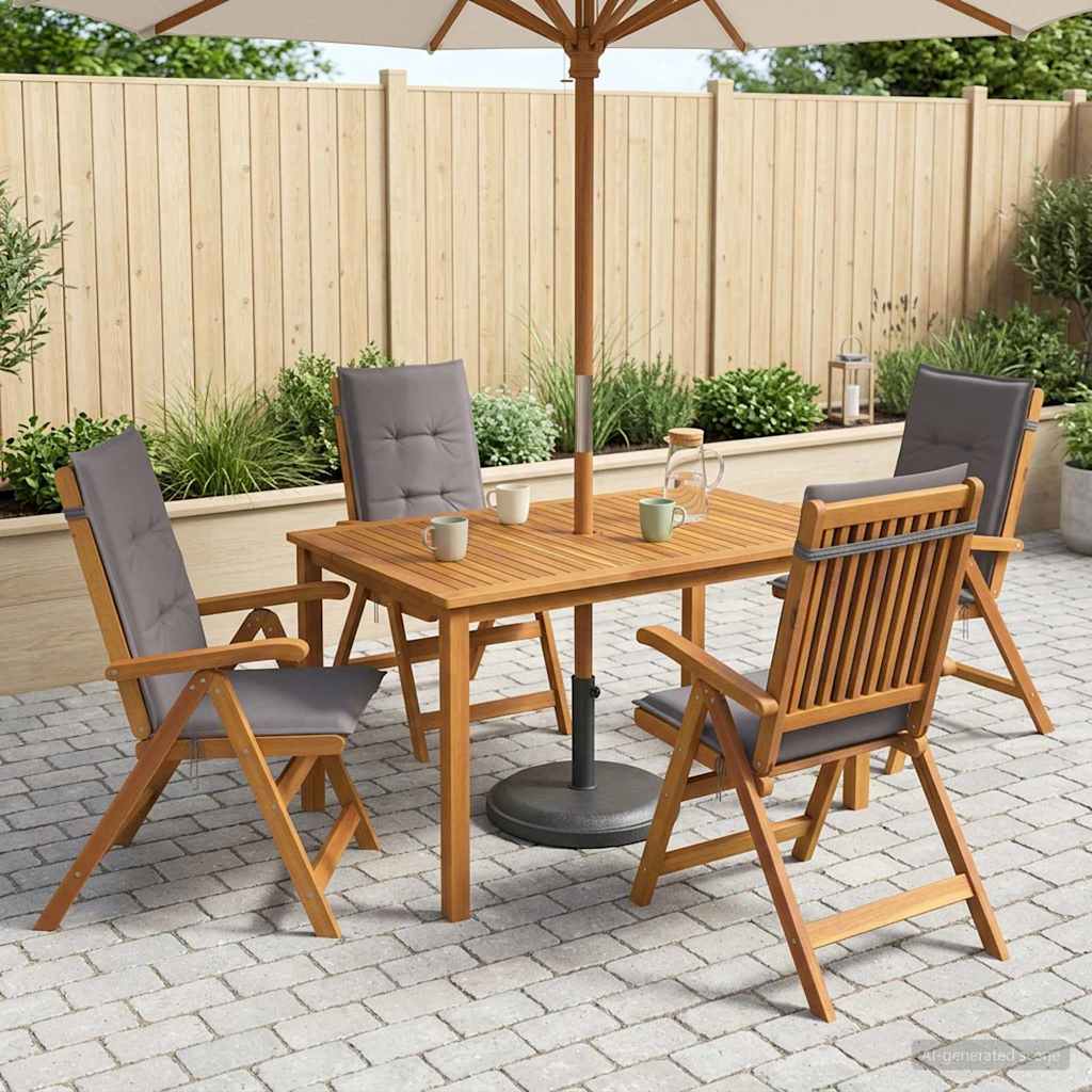 5-delige tuin eetset Naturel Massief Acaciahout is nu te koop bij PeponiXL, paradijselijk wonen!
