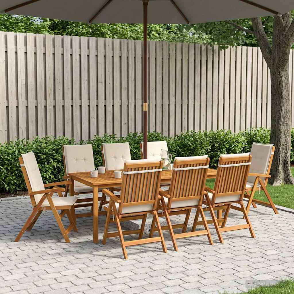 9-delige tuinset Naturel Massief Acaciahout is nu te koop bij PeponiXL, paradijselijk wonen!