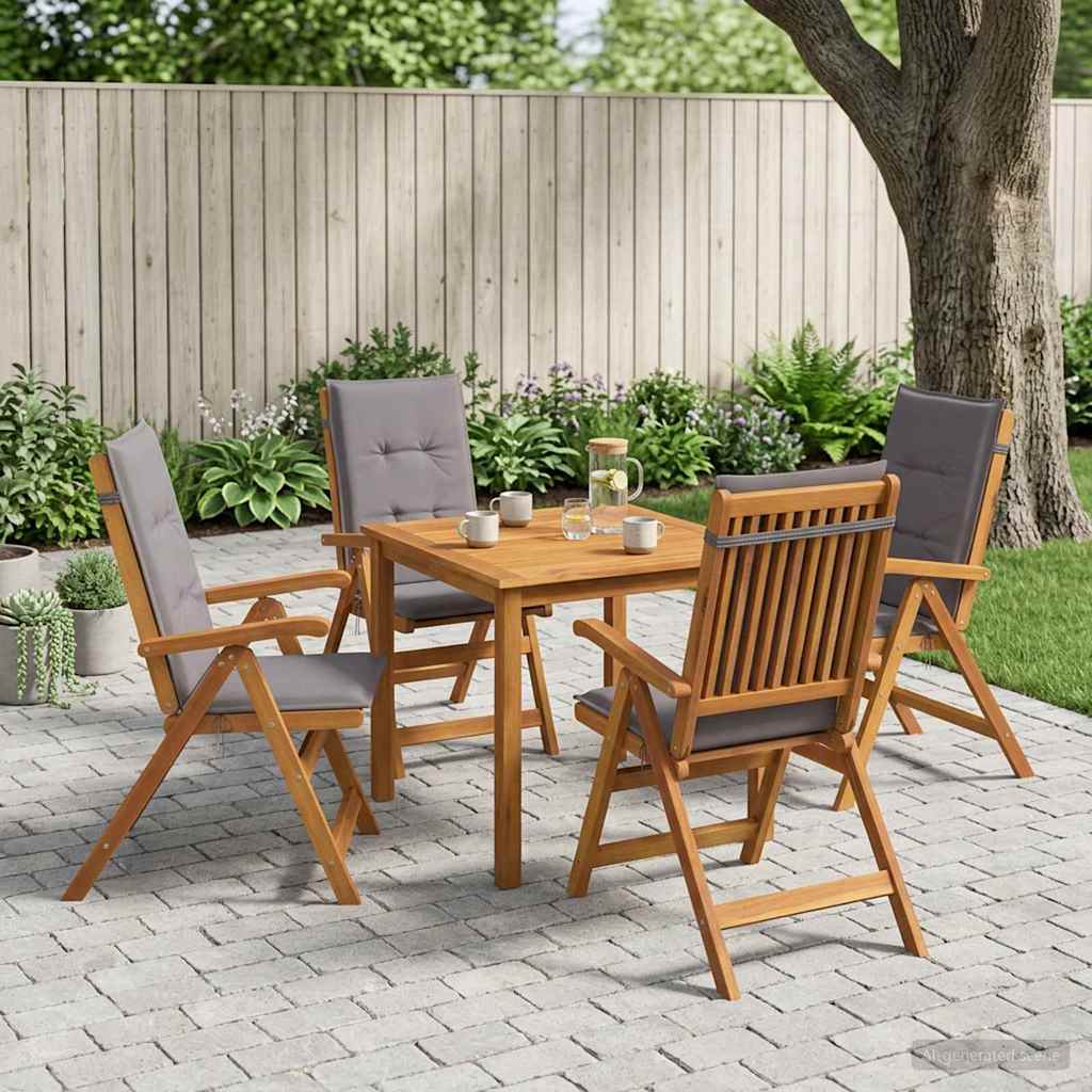 5-delige tuin eetset Naturel Massief Acaciahout is nu te koop bij PeponiXL, paradijselijk wonen!
