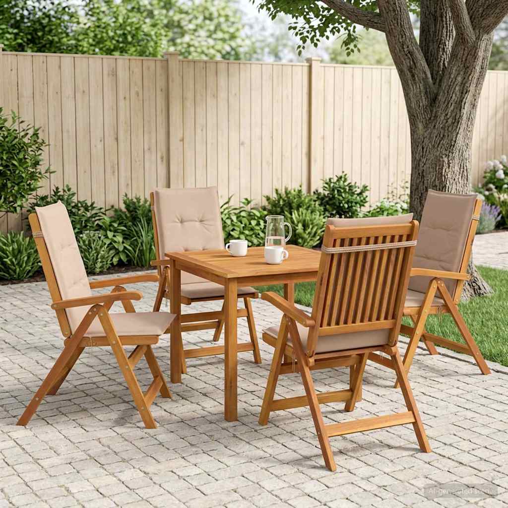 5-delige tuin eetset Naturel Massief Acaciahout is nu te koop bij PeponiXL, paradijselijk wonen!
