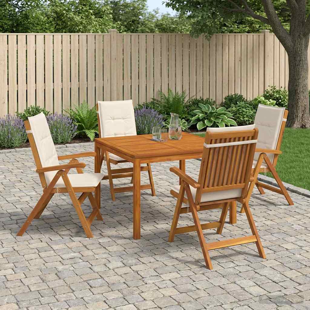 5-delige tuin eetset 5 st Naturel Massief Acaciahout is nu te koop bij PeponiXL, paradijselijk wonen!