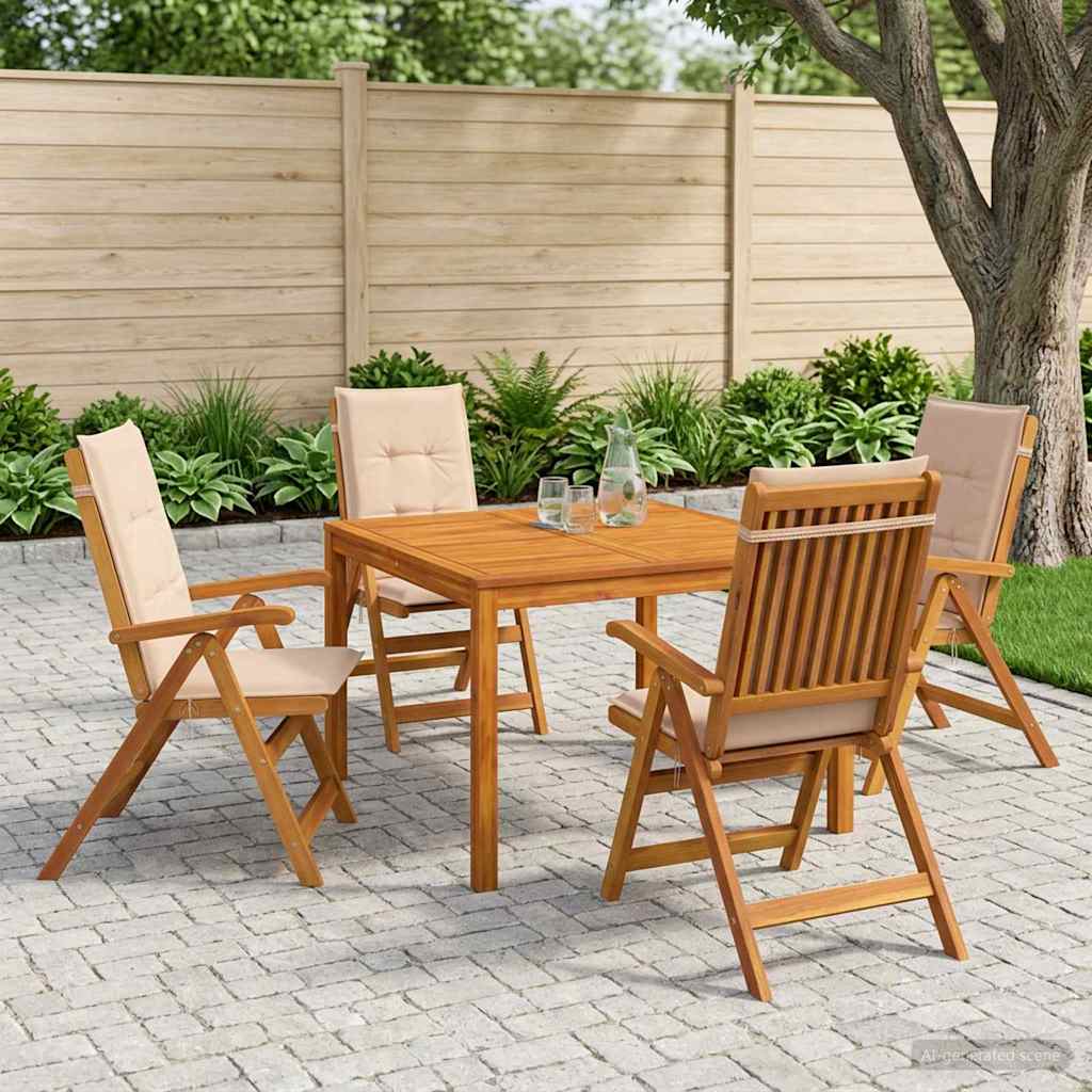5-delige tuin eetset 5 st Naturel Massief Acaciahout is nu te koop bij PeponiXL, paradijselijk wonen!