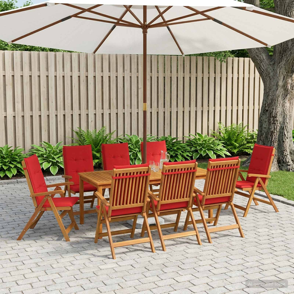 vidaXL 9-delige tuinset 9 st Naturel Massief Acaciahout