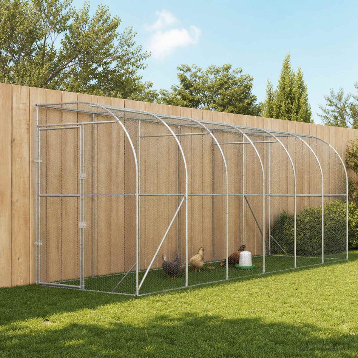 Kippenhok Tegen de Muur zilver 600 x 150 x 215 cm is nu te koop bij PeponiXL, paradijselijk wonen!