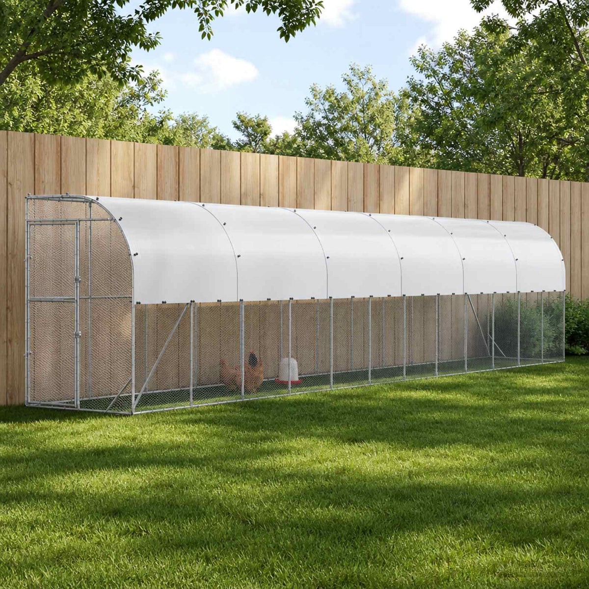 Kippenhok Tegen de Muur zilver 600 x 150 x 215 cm is nu te koop bij PeponiXL, paradijselijk wonen!