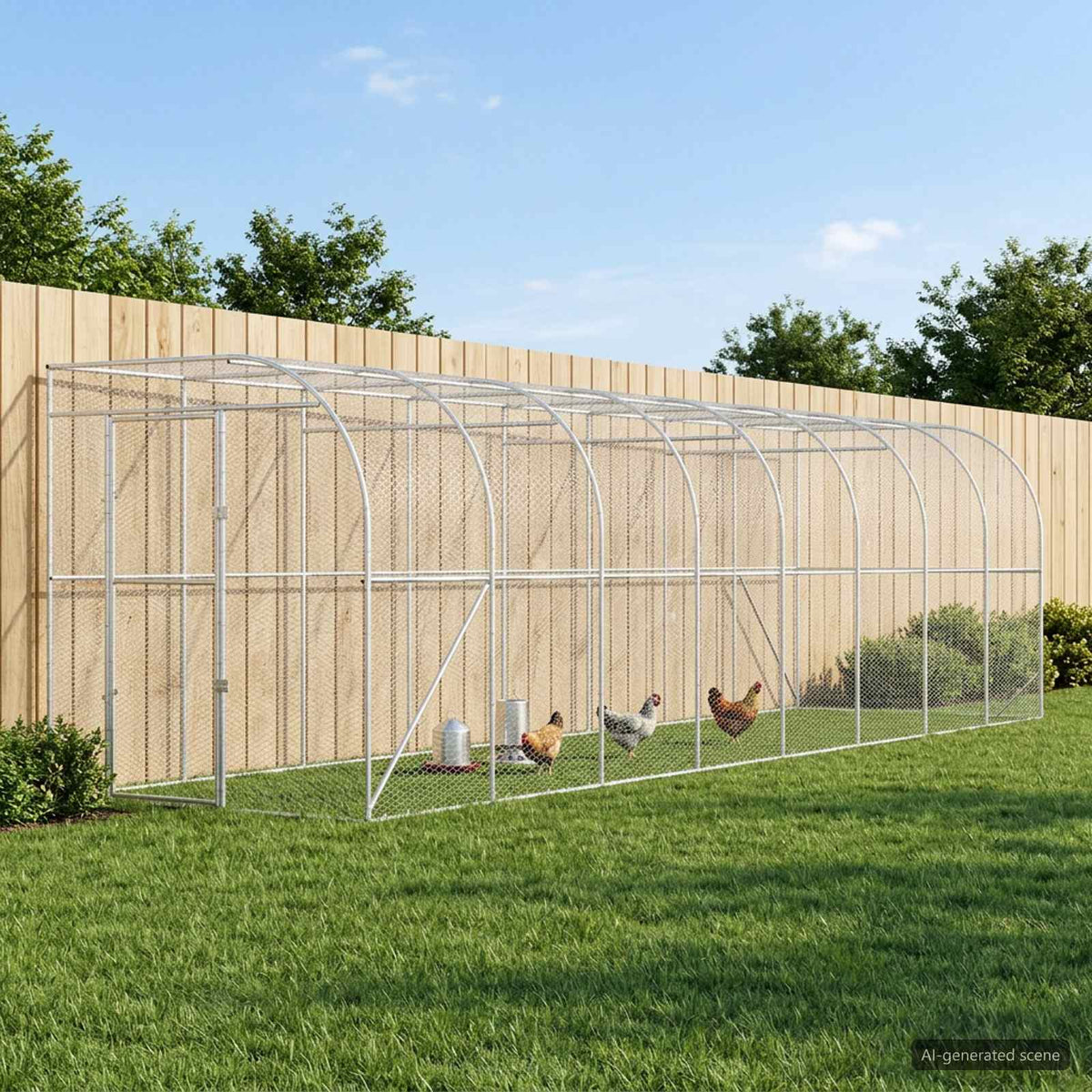 Kippenhok Tegen de Muur zilver 600 x 150 x 215 cm is nu te koop bij PeponiXL, paradijselijk wonen!