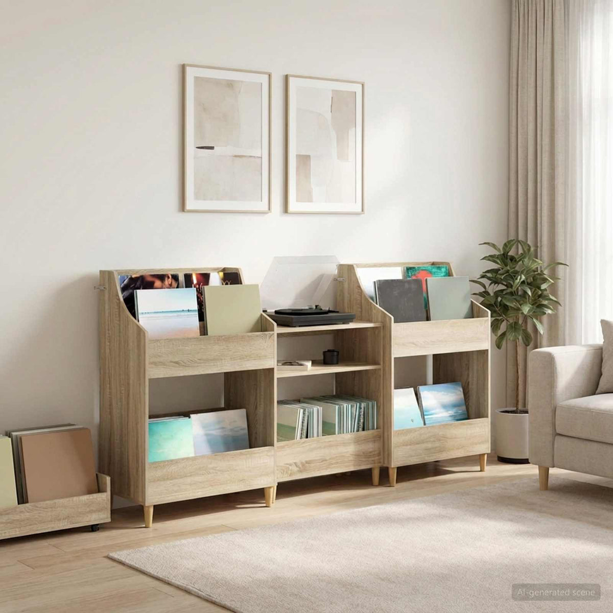 Media Planken Set 3 st Sonoma Eiken 212 x 46 x 112 cm is nu te koop bij PeponiXL, paradijselijk wonen!