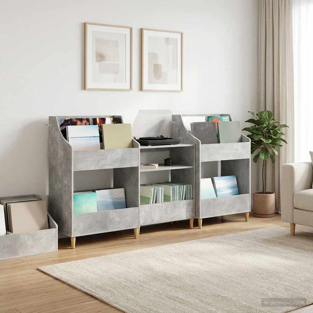Media Planken Set 3 st Betongrijs 212 x 46 x 112 cm is nu te koop bij PeponiXL, paradijselijk wonen!