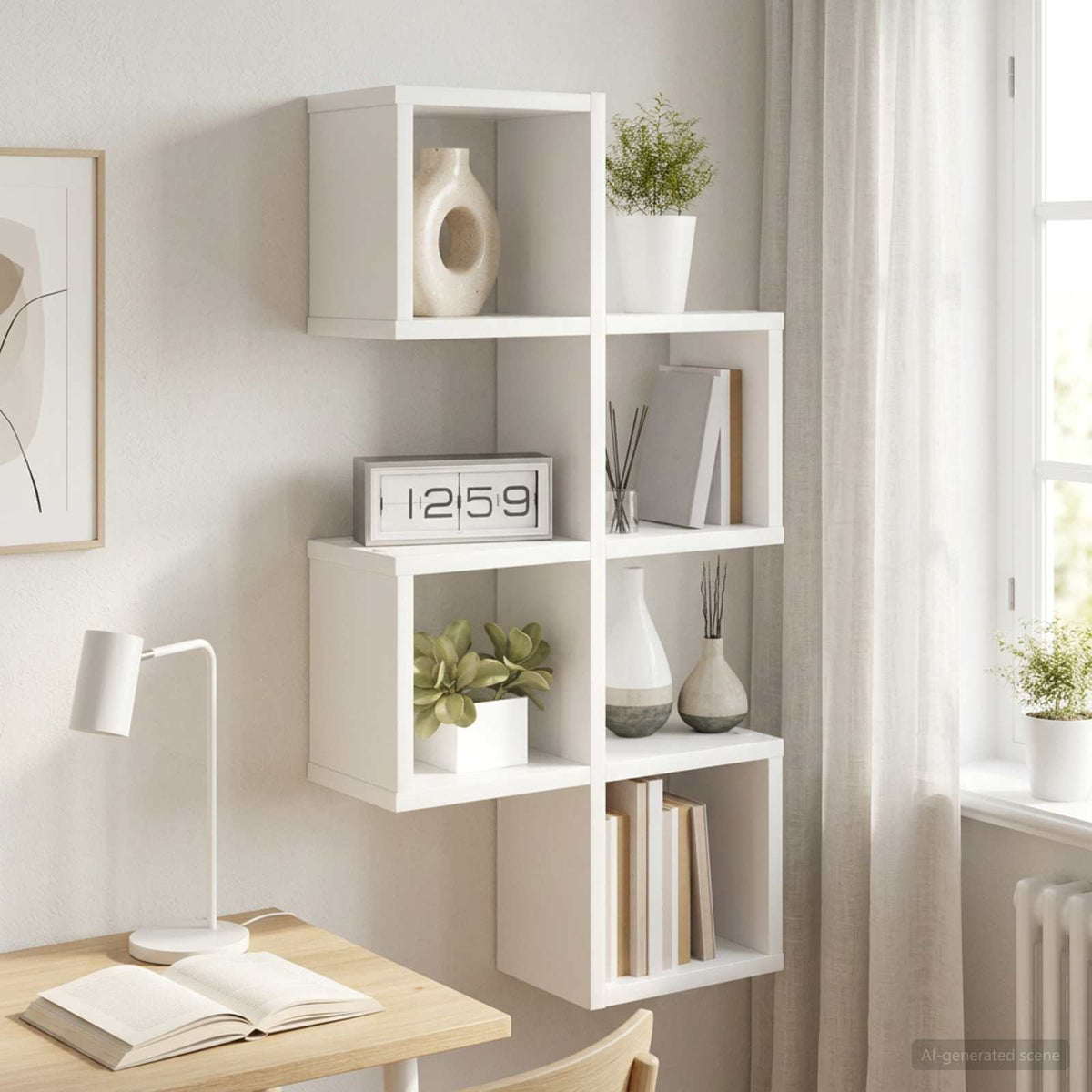 Wandplank Muurmontage Wit 39 x 15 x 76 cm Bewerkt hout is nu te koop bij PeponiXL, paradijselijk wonen!