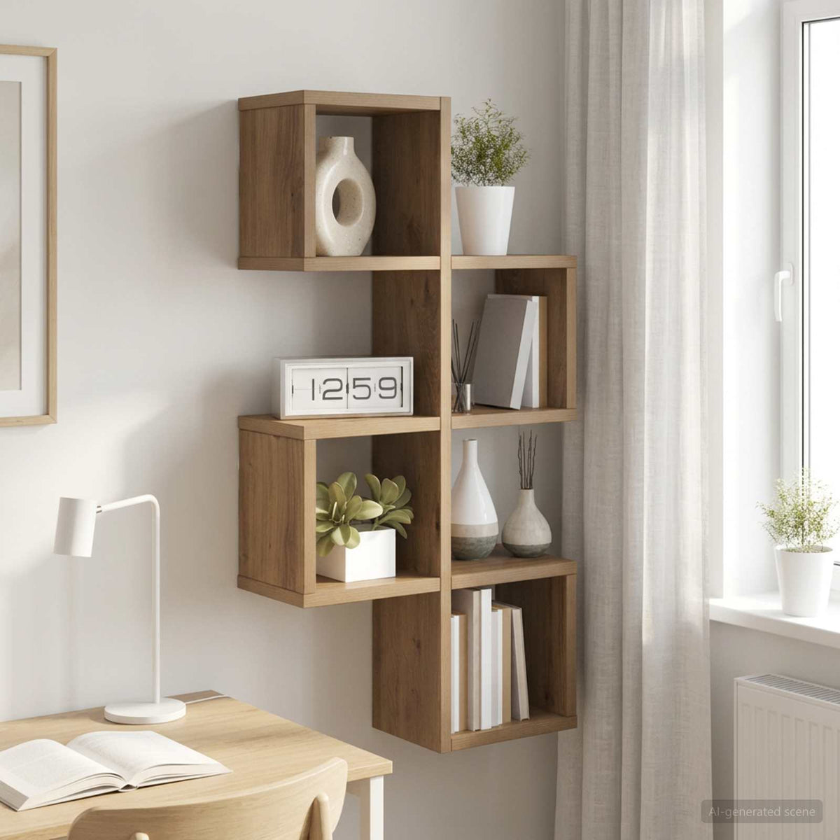 vidaXL Wandplank Muurmontage Artisanaal eiken 39 x 15 x 76 cm