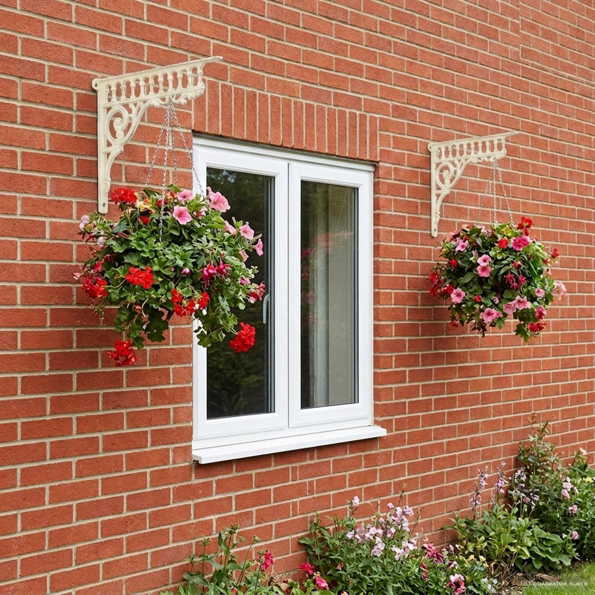 Wandplank Beugels 2 st Antiek wit 27,5 x 23 x 4 cm Staal is nu te koop bij PeponiXL, paradijselijk wonen!