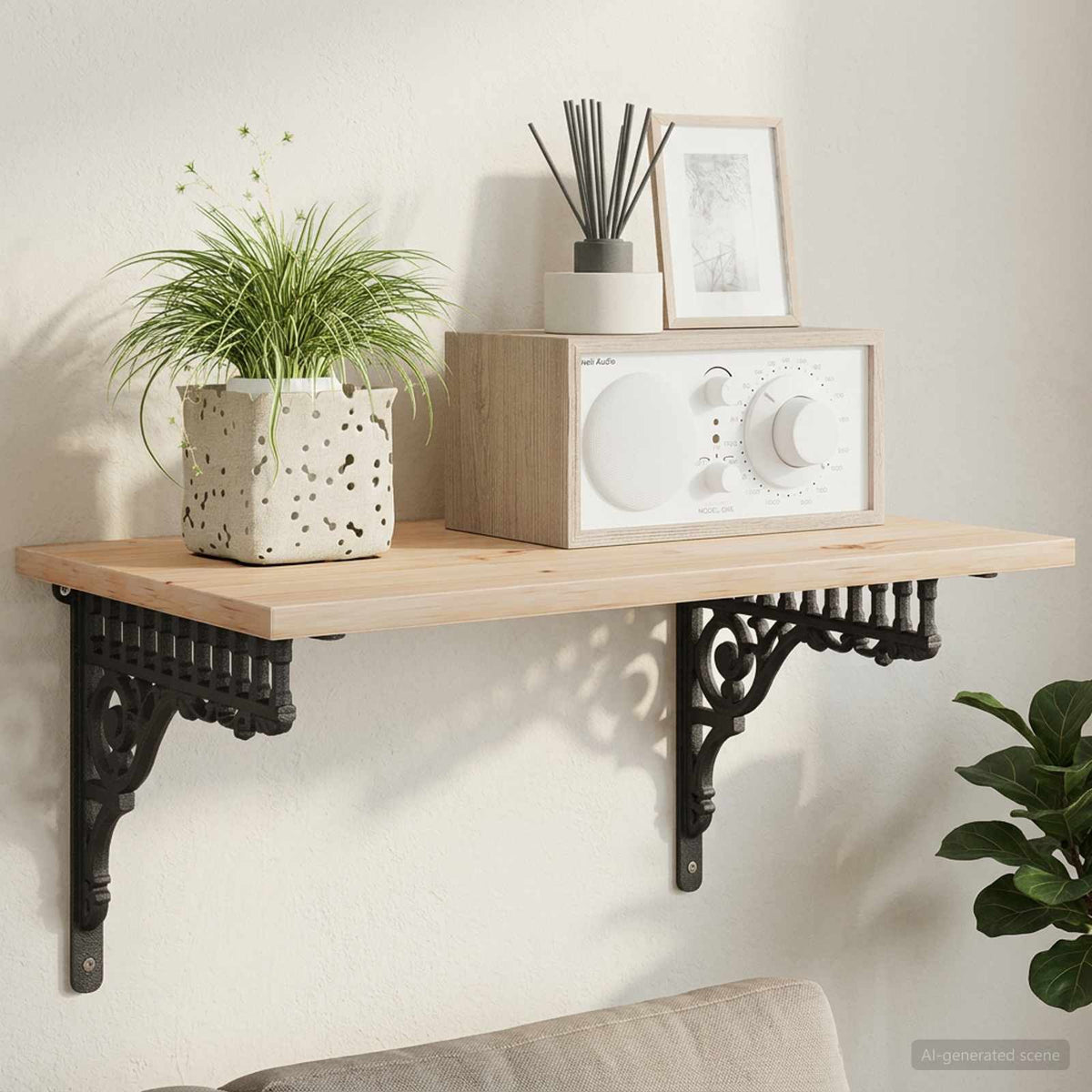 Wandplank Beugels 2 st Zwart 27,5 x 23 x 4 cm Staal is nu te koop bij PeponiXL, paradijselijk wonen!