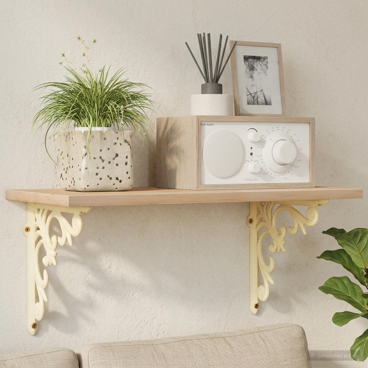 Wandplank Beugels 2 st Antiek wit 10 x 10 x 2,8 cm Staal is nu te koop bij PeponiXL, paradijselijk wonen!